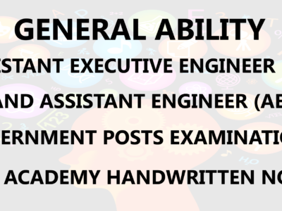 General Ability AE AEE Civil Engineering Handwritten Notes