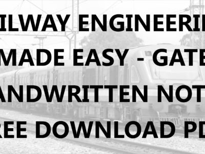 Railway Engineering Made Easy GATE Handwritten Notes Download PDF