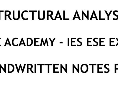 Structural Analysis IES ESE Ace Academy Handwritten Notes PDF