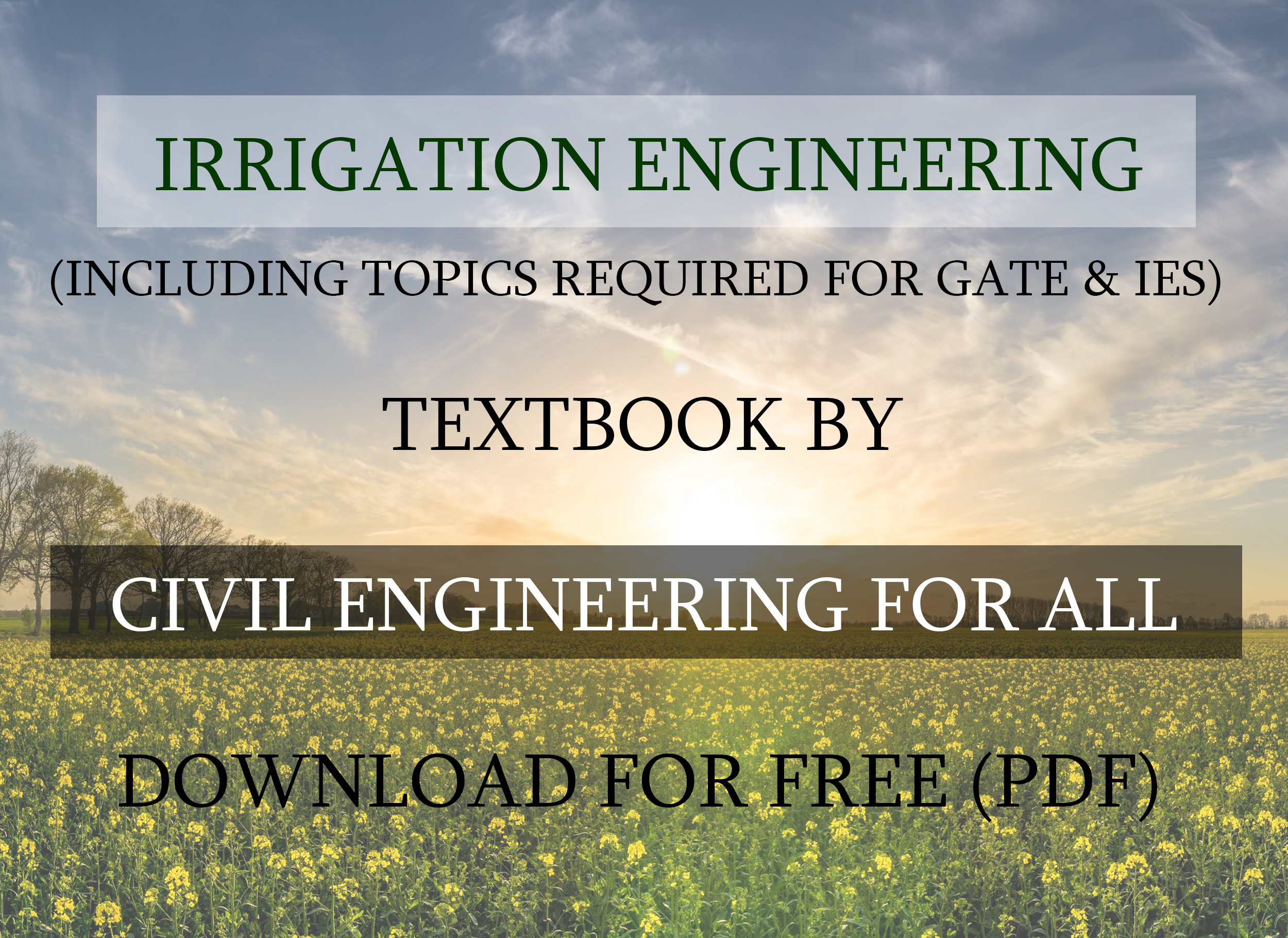 Irrigation Engineering Textbook by CivilEnggForAll Cover