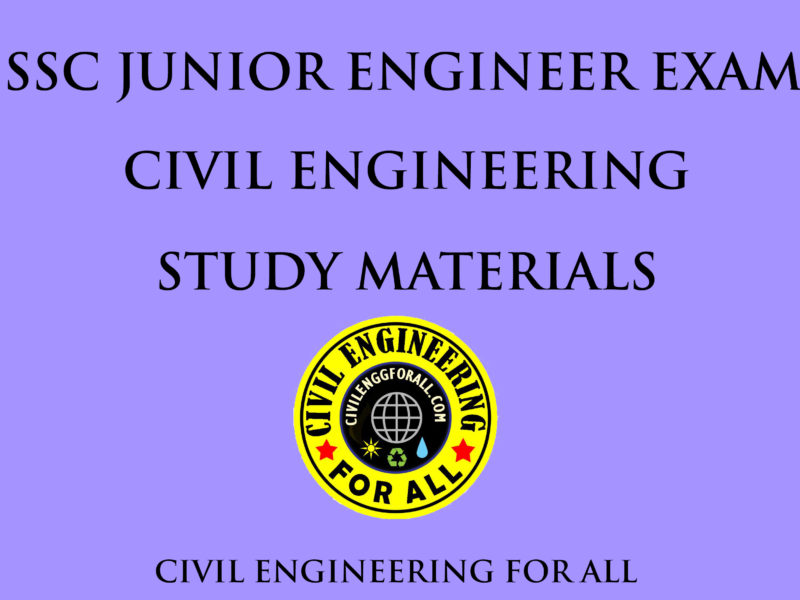 SSC Junior Engineer Civil Engineering Study Materials PDF Free Download CivilEnggForAll