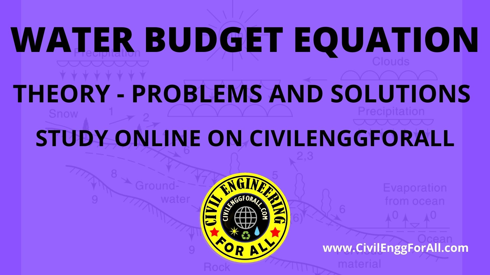 WATER BUDGET EQUATION - THEORY - PROBLEMS AND SOLUTIONS