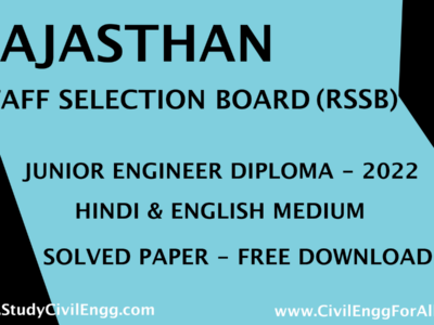 Rajasthan-Staff-Selection-Board-RSSB-Junior-Engineer-Diploma-Exam-2022-Hindi-English-Medium-Free-Download-PDF