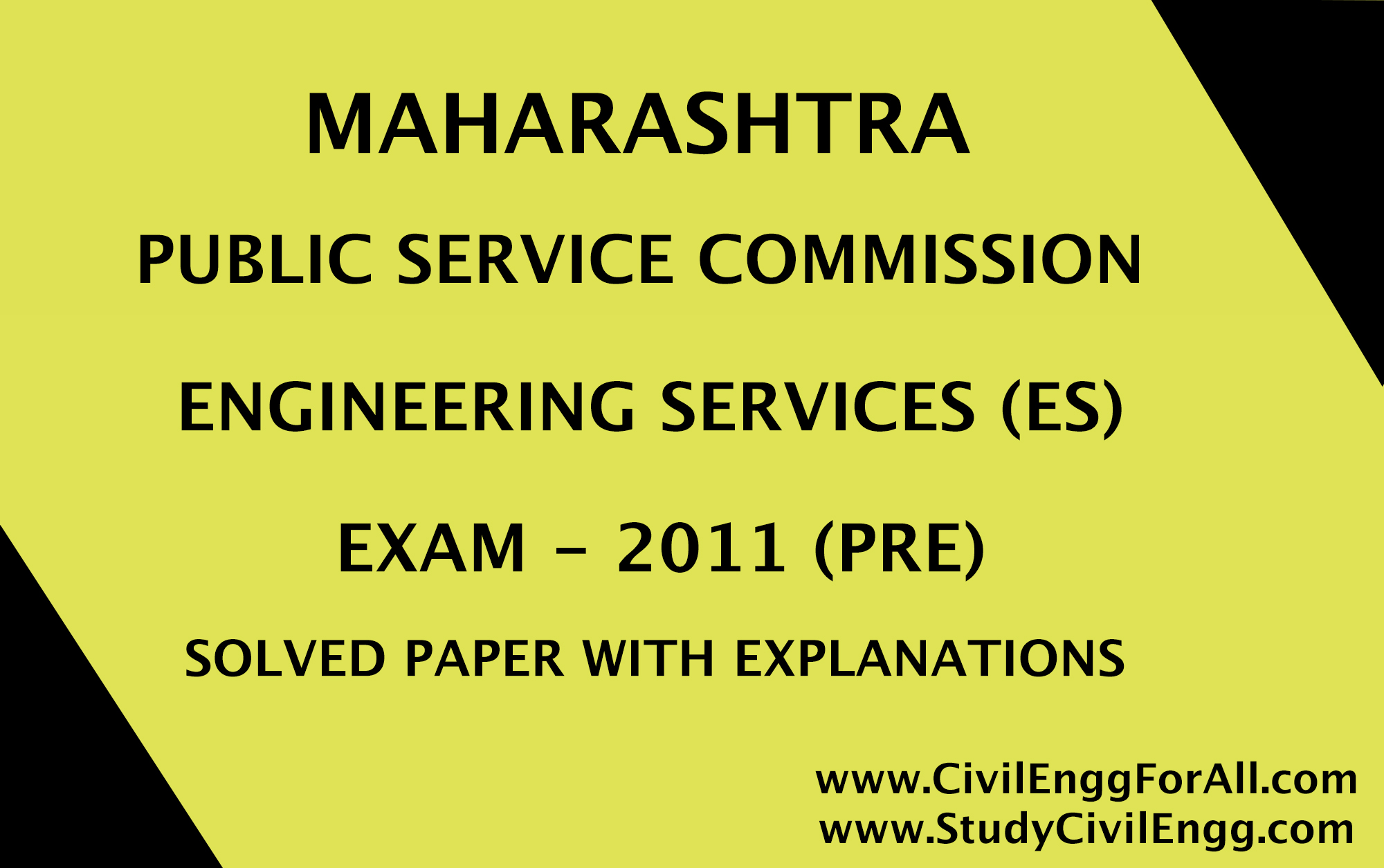 MPSC ES - Pre 2011 Civil Engineering Exam PDF Free Download